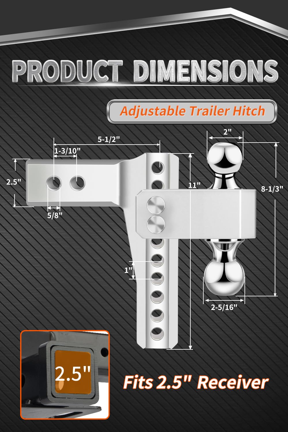 METOWARE adjustment scale closeup showing one-inch increments for precise leveling
