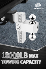METOWARE close-up of integrated 2" and 2-5/16" balls for coupling versatility