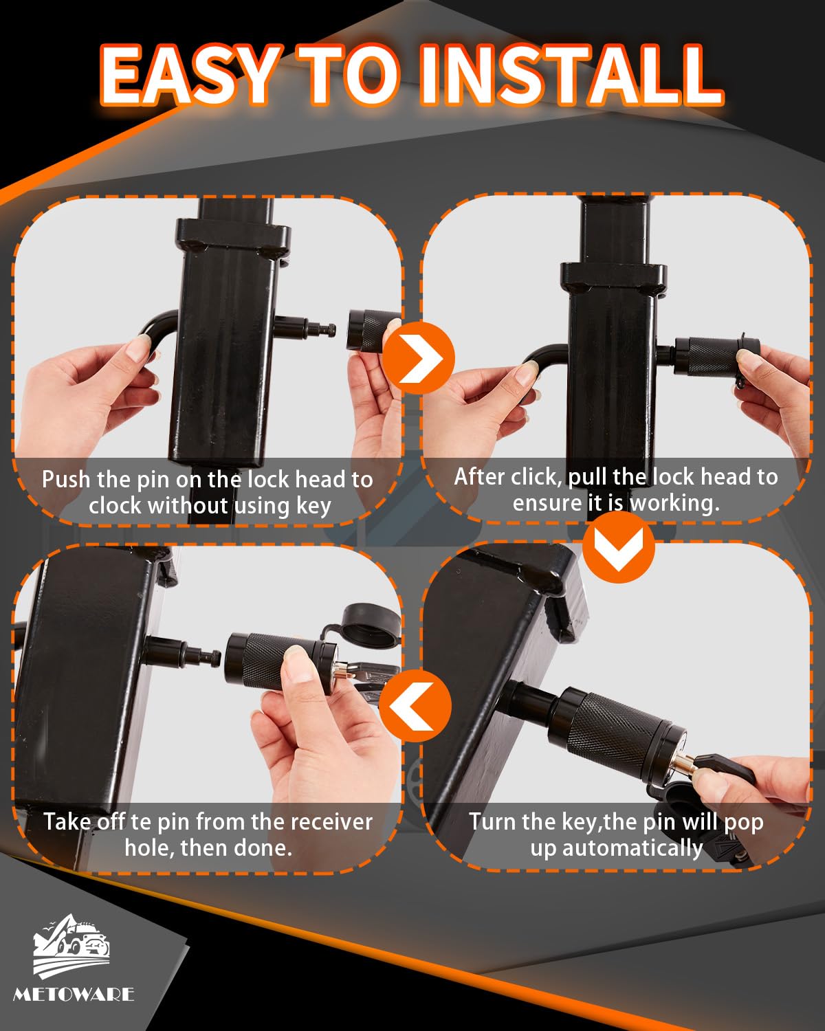 METOWARE rubber dust cap protecting the keyway for weather resistance