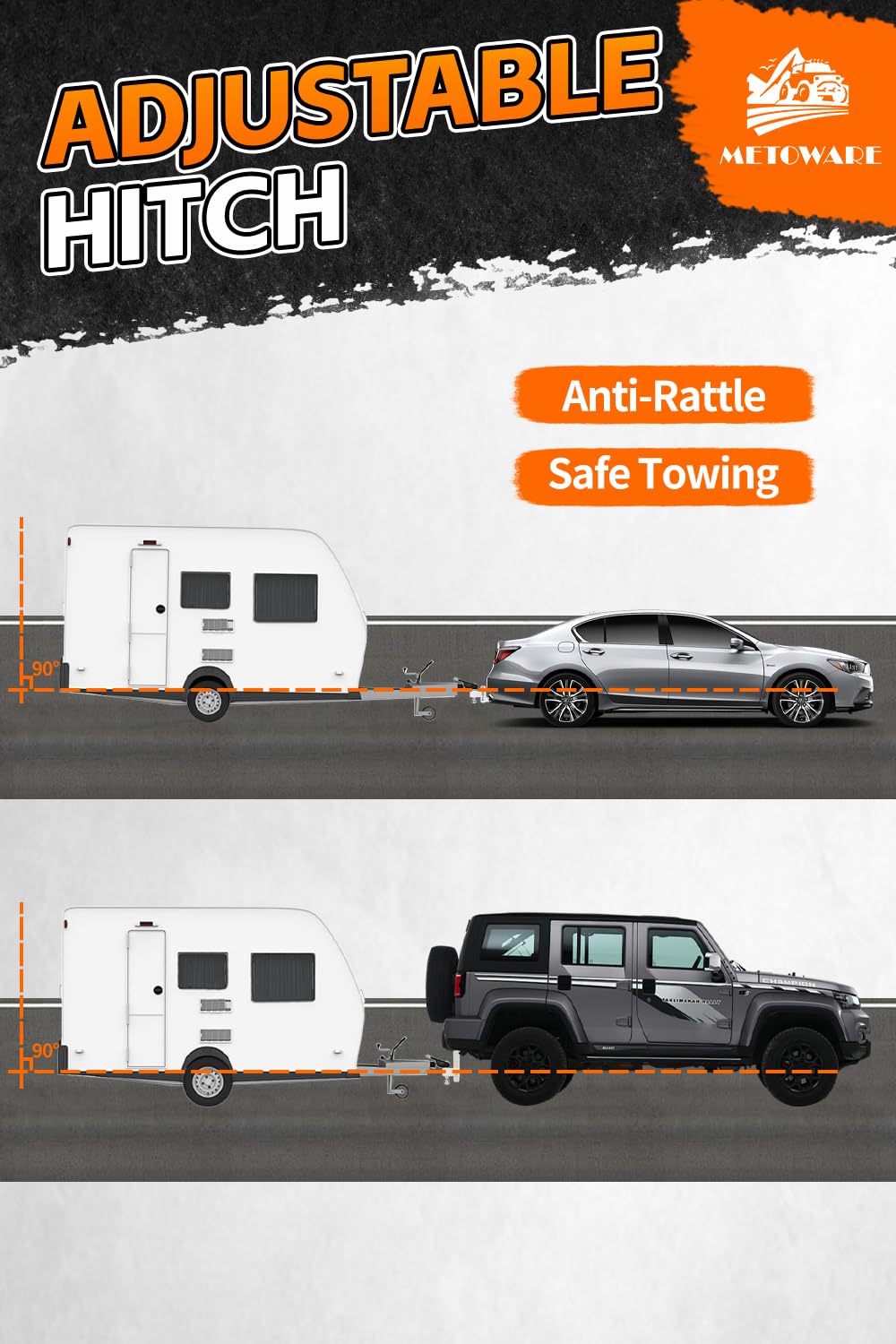 METOWARE rubber O-ring detail reducing rattle and improving towing quietness