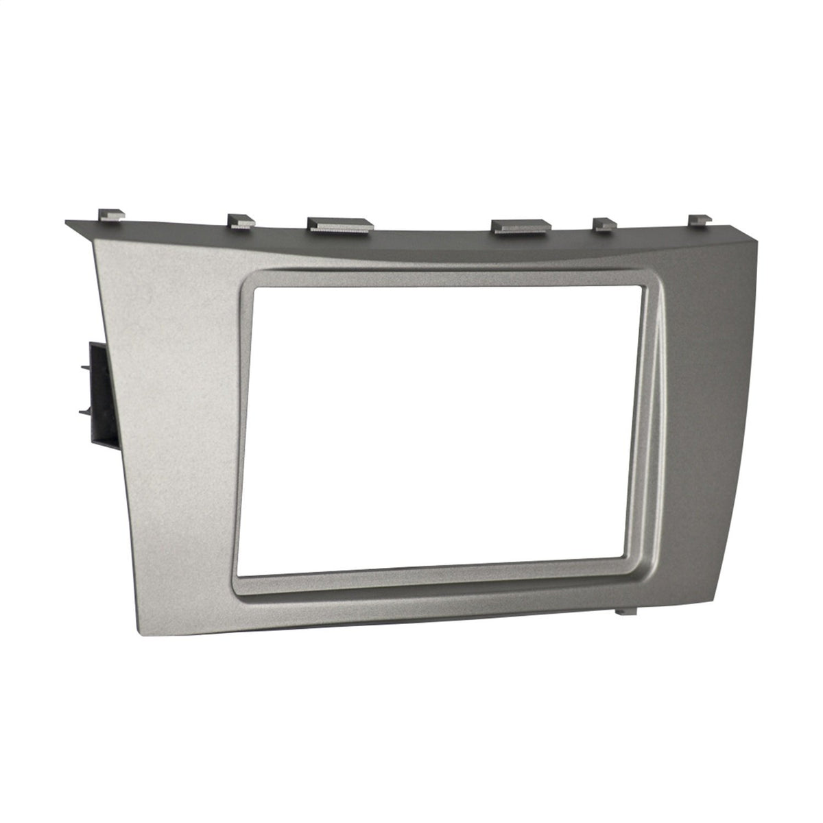 Metra dash kit front view showing silver bezel and clean OEM-style fit