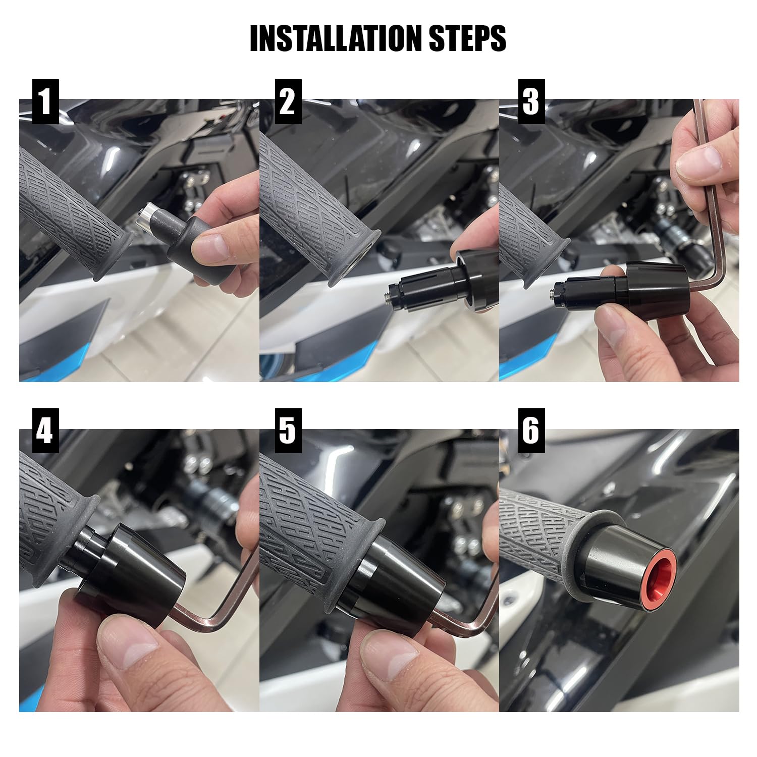 MFGZD installed on motorcycle in motion showing aesthetic and vibration reduction benefit