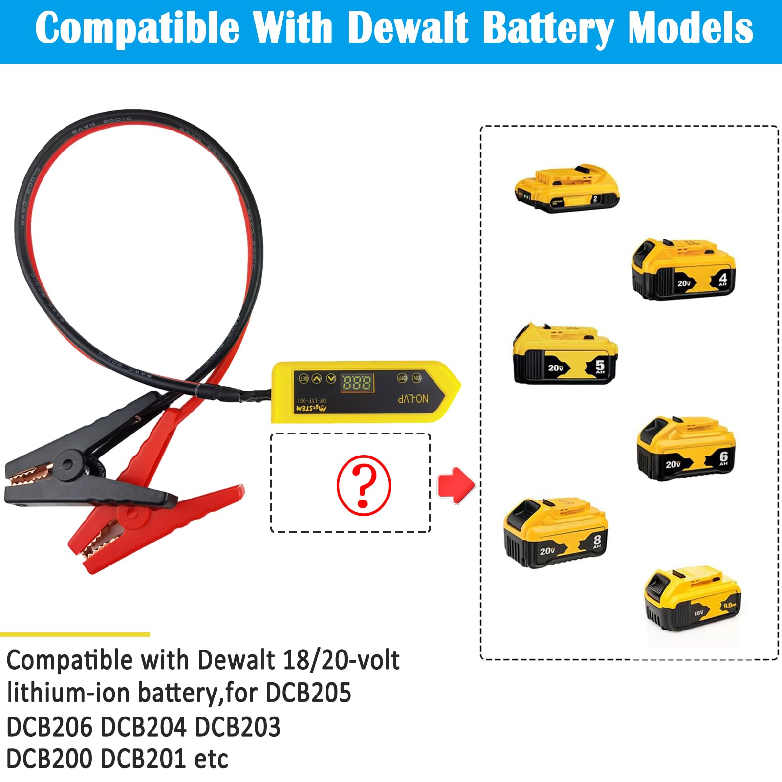 MgcSTEM cables attached to car battery during jumpstart for quick roadside assistance benefit