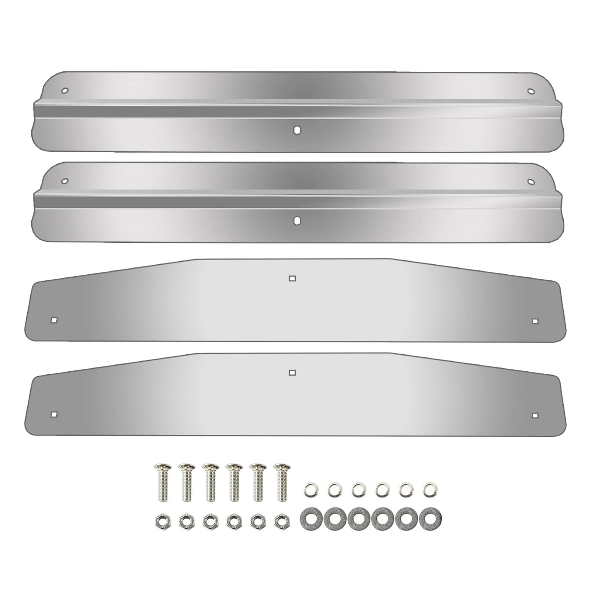 MGWILL front view of 24-inch mud flap weight showing even coverage and reduced spray