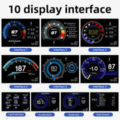 MH HUD plugged into OBD2 port illustrating easy diagnostics access