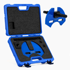 Mhot front view of complete hub removal kit shows organized tools and case benefit