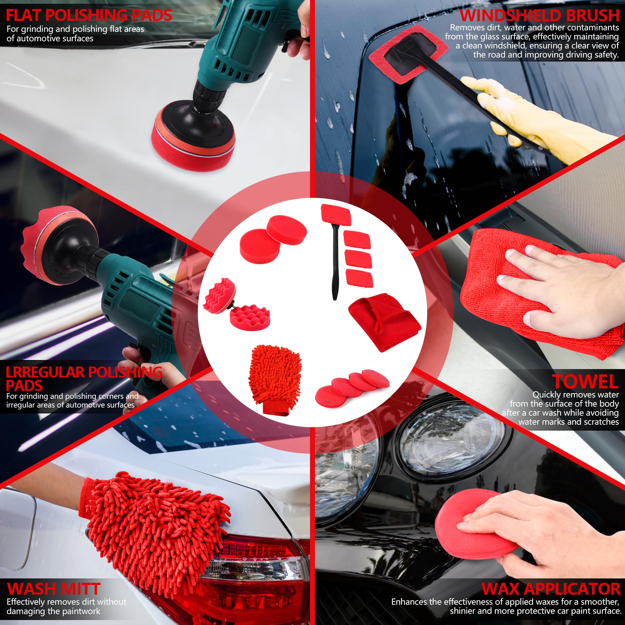 MIANYINGR polishing pads and wax applicators for even product spread