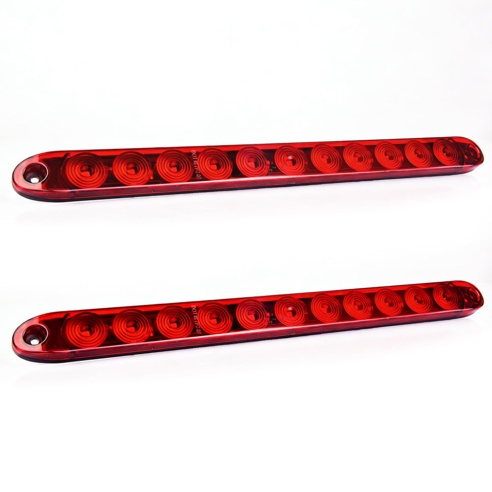 MICTUNING front view red LED light bar showing bright visibility benefits