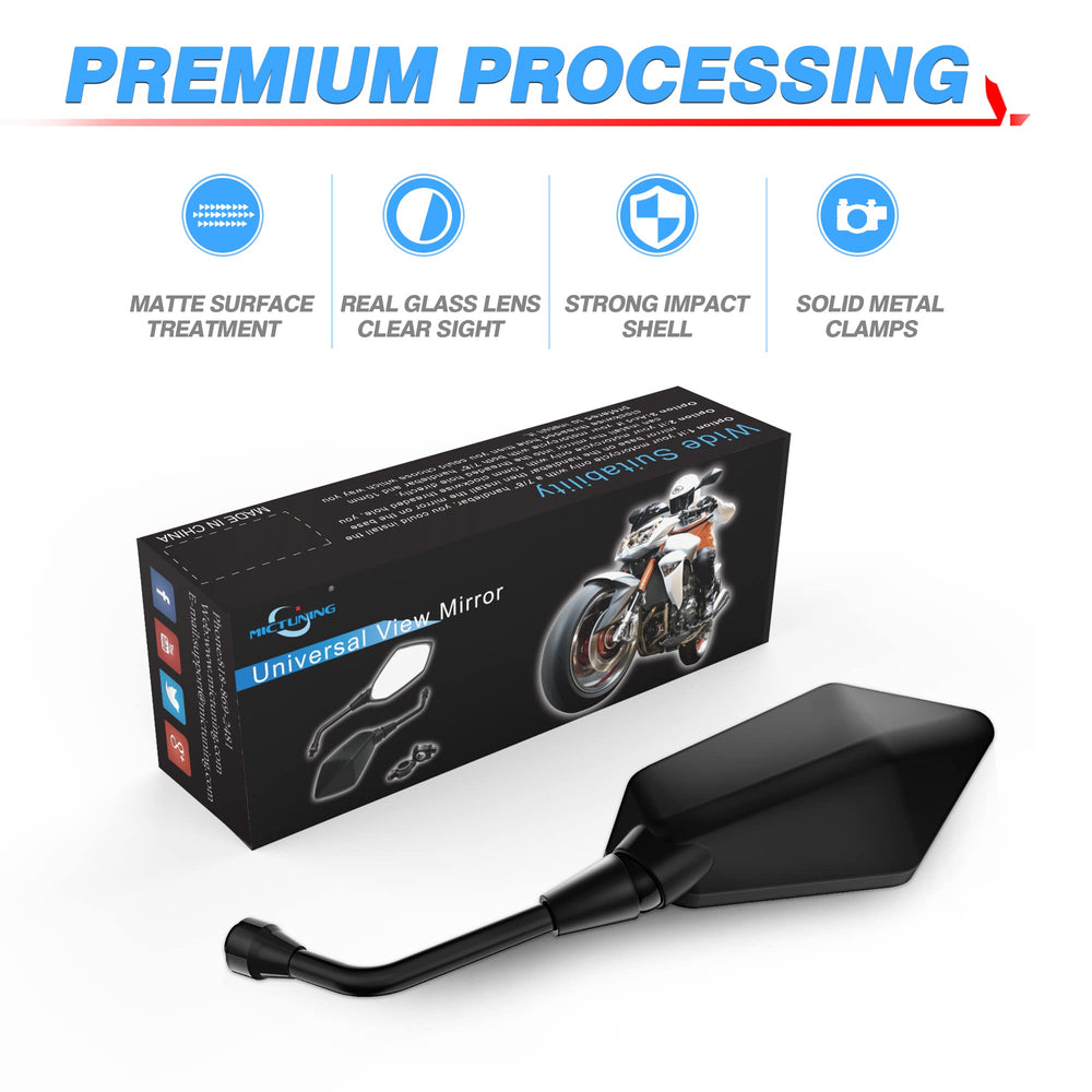 MICTUNING hawk-eye installed on sportbike offering reduced wind drag benefit