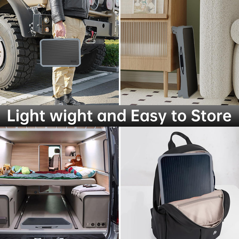 Mifami stool in use while entering an RV demonstrating stable support and safe access