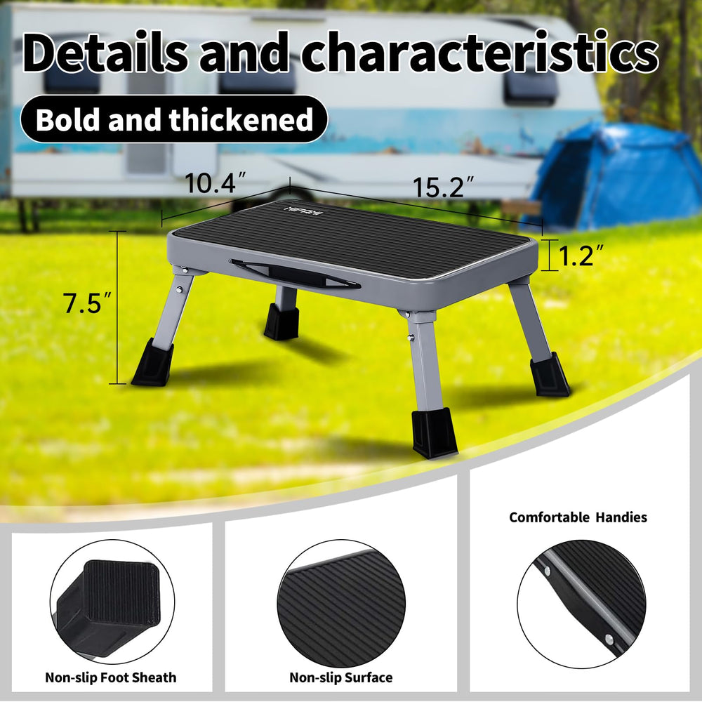 Mifami non-slip platform close-up showing textured surface for secure footing and traction
