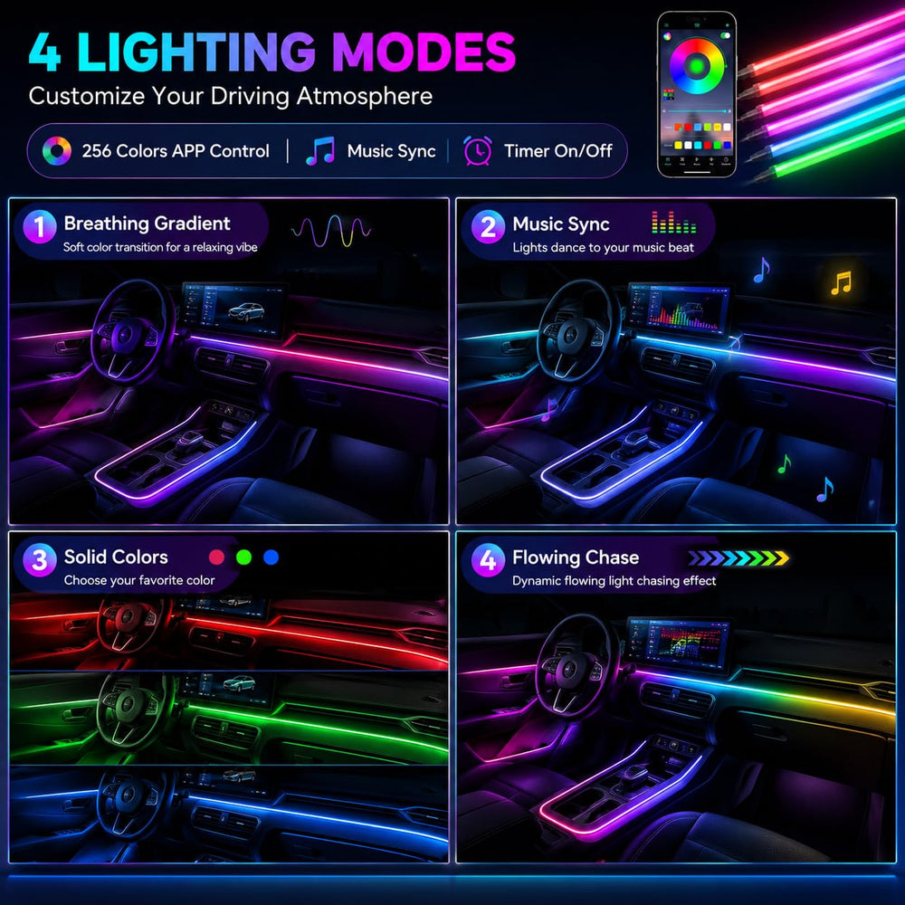 MIFEIHONGE LED strip mounted to car door panel delivering sleek accent lighting