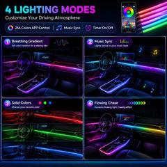 MIFEIHONGE LED strip mounted to car door panel delivering sleek accent lighting