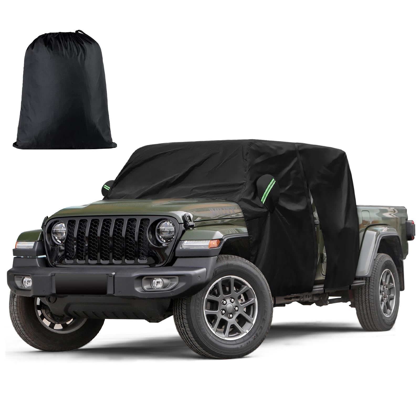 Migaven front view on Jeep Gladiator showing full cab protection and fit