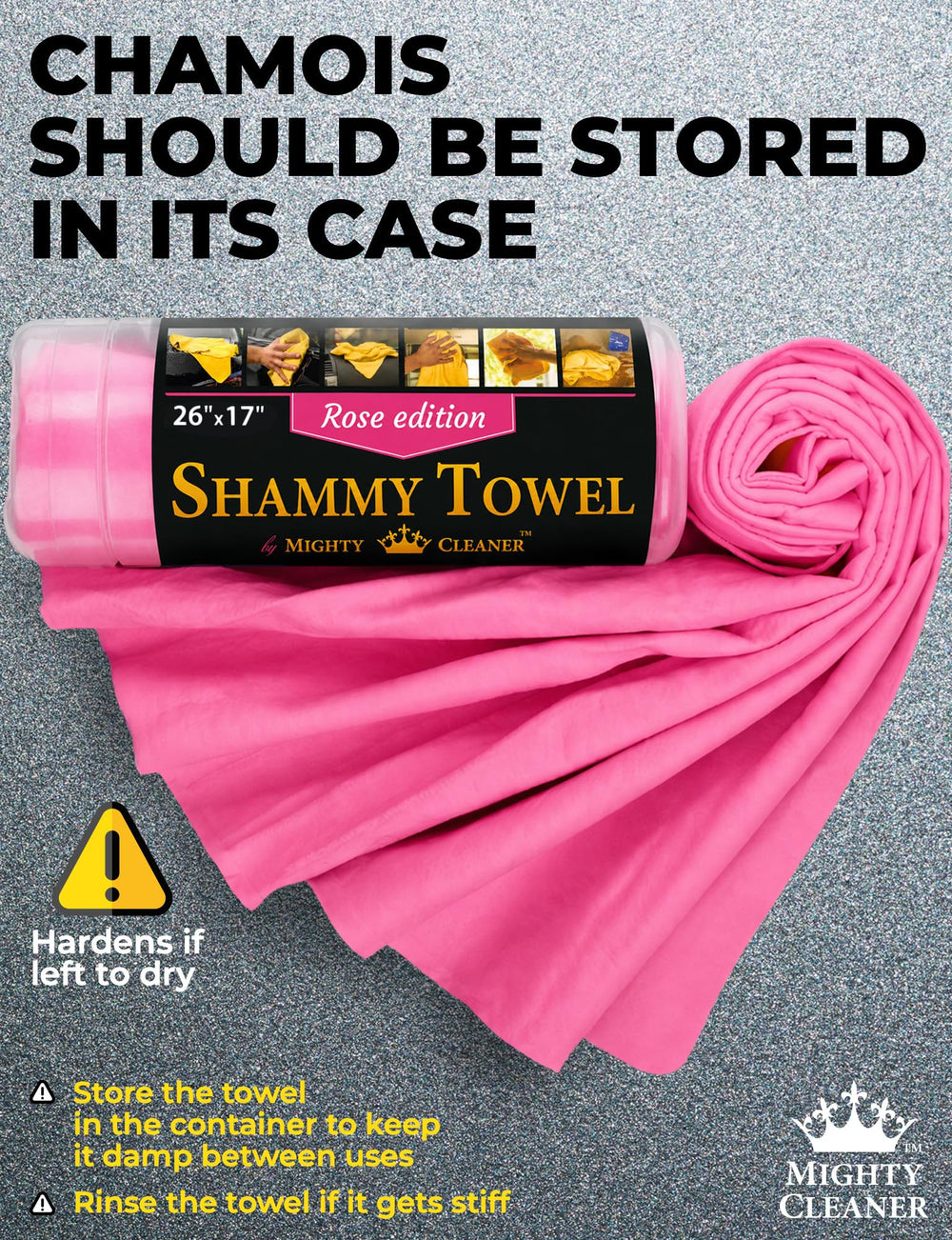 Mighty Cleaner towel included in a detailing kit lifestyle scene for convenient use