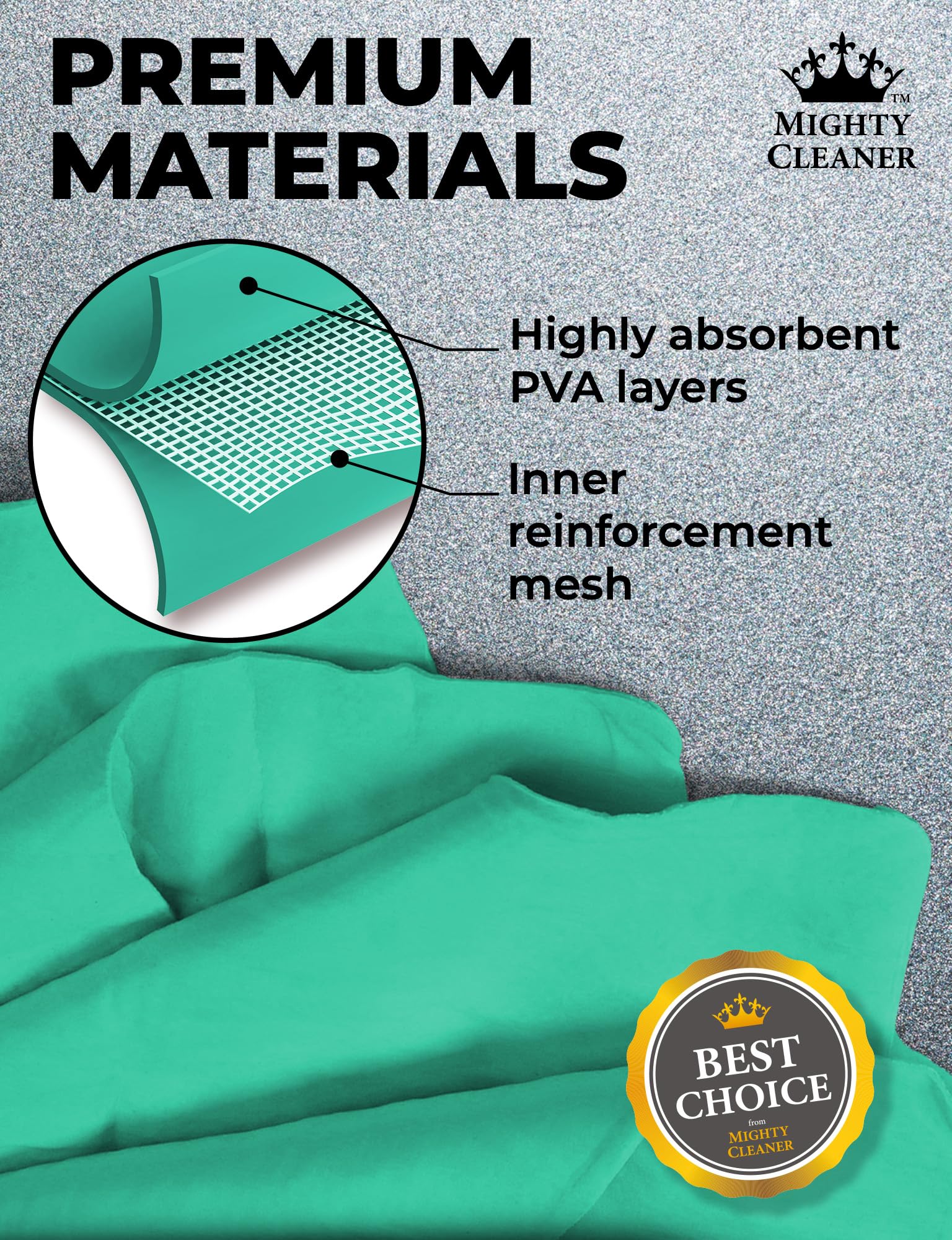 Mighty Cleaner drying a car door fast, leaving a streak-free finish
