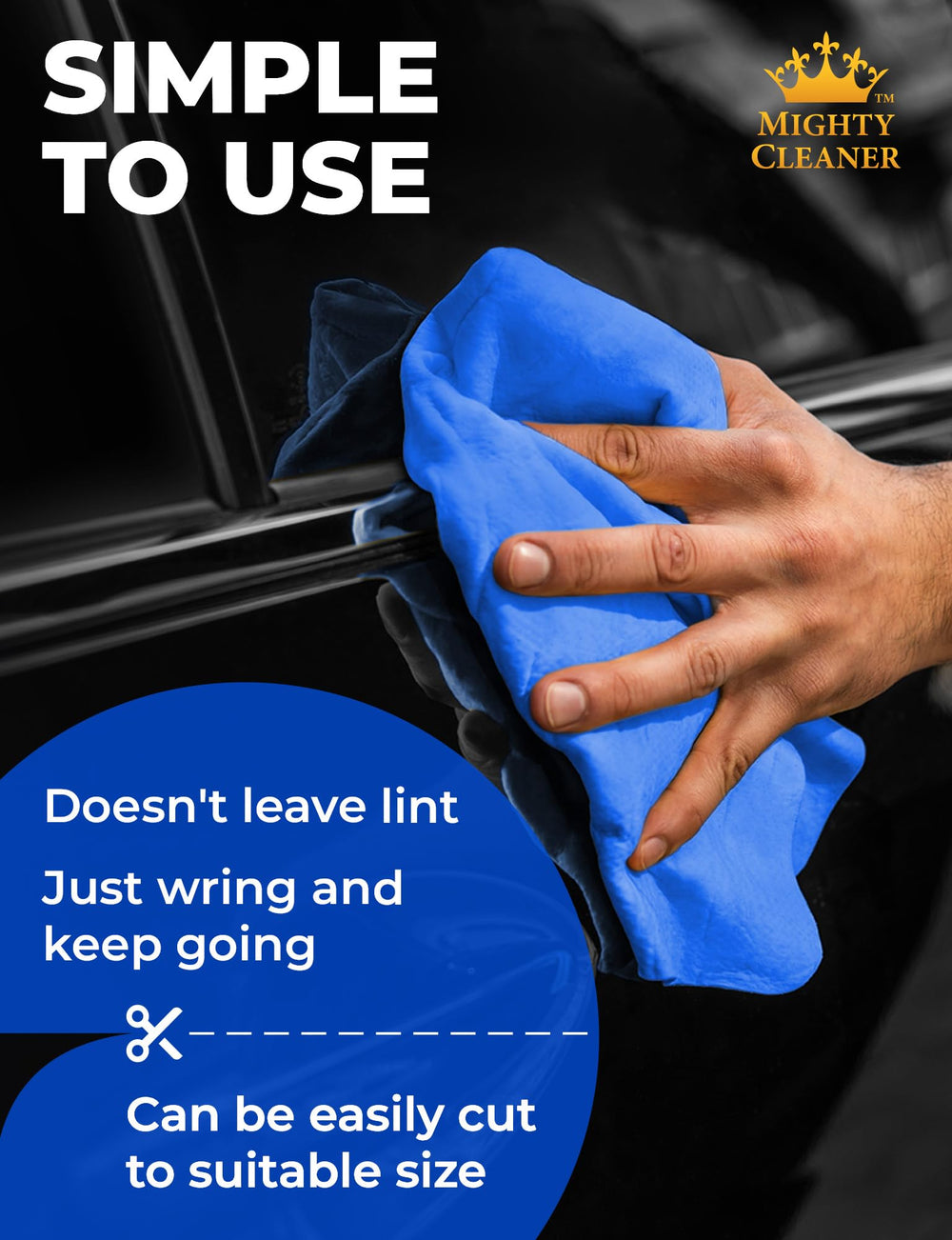 Mighty Cleaner drying a sedan hood quickly to avoid water spots