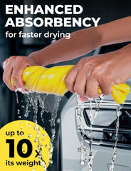 Mighty Cleaner folded XL shammy highlighting large surface for faster drying