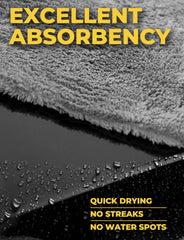 Mighty Cleaner towel drying a wet car hood quickly without leaving streaks