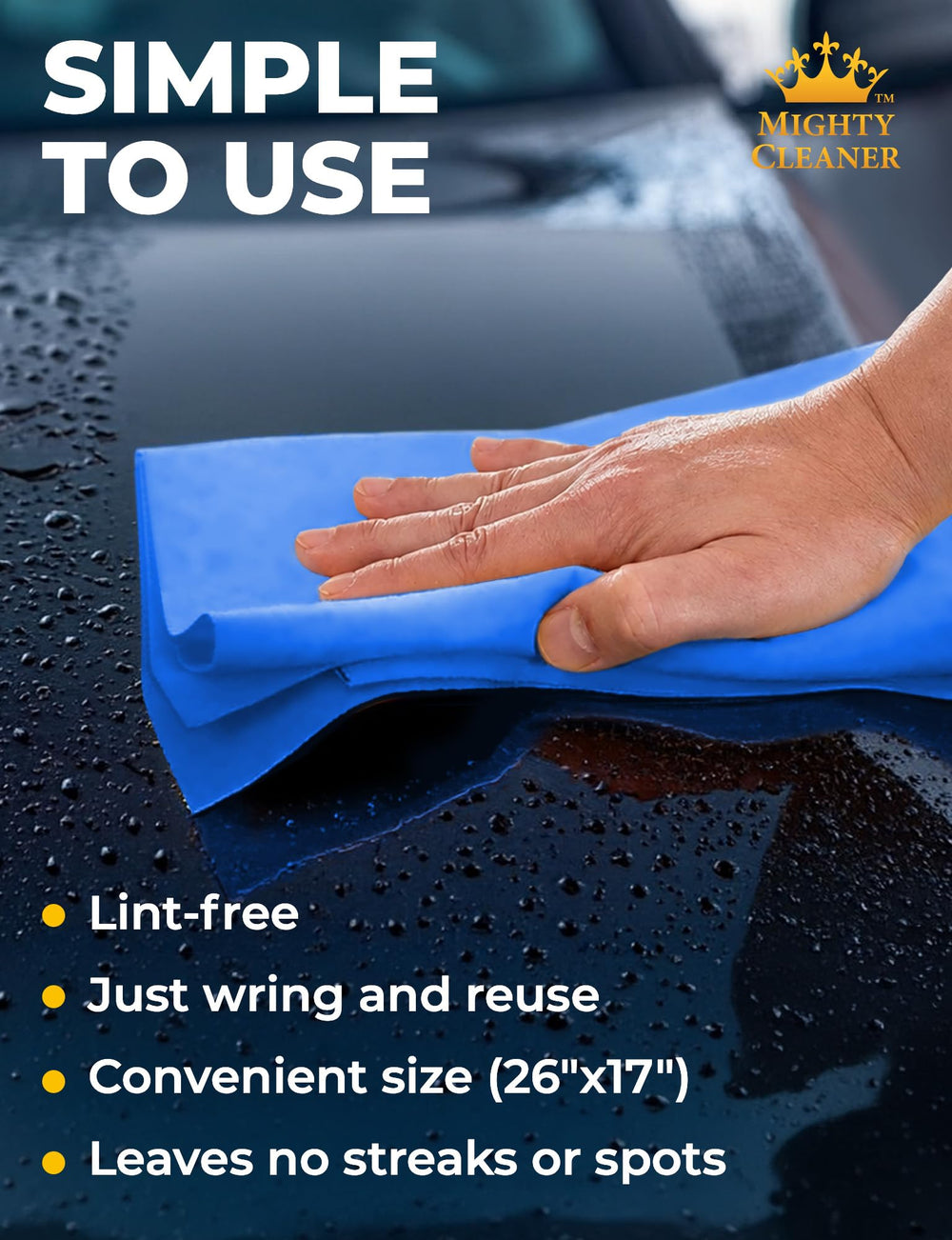 Mighty Cleaner two towels in protective tubes plus bonus towel for spare convenience