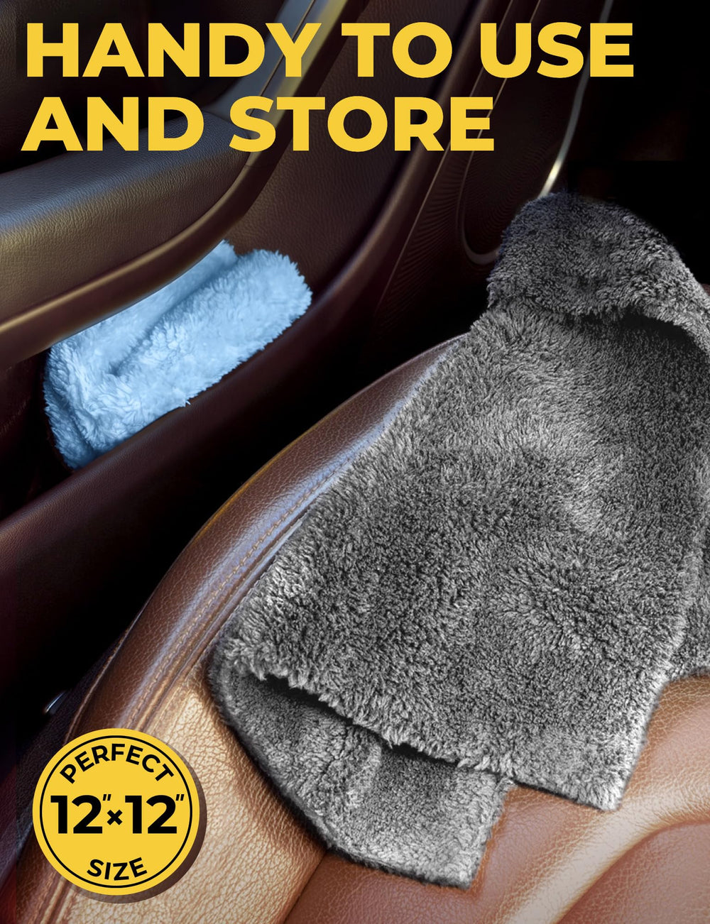 Mighty Cleaner stacked folded towels showing durable, reusable multi-pack value