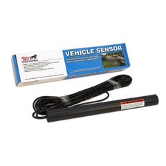 Mighty Mule FM140 buried probe closeup next to driveway providing dependable vehicle sensing