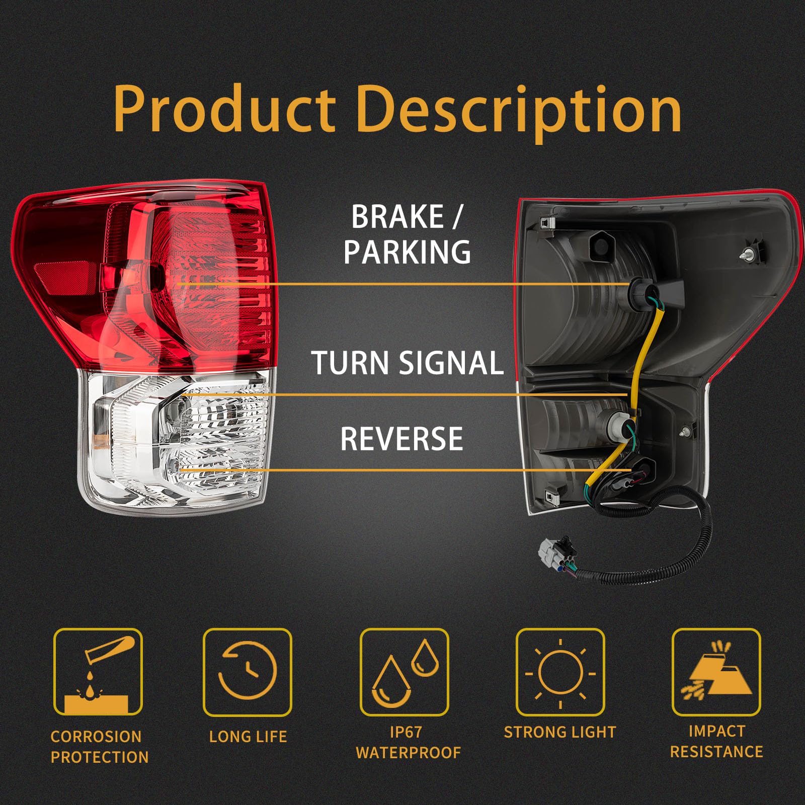 MiKaFex tail light wiring harness and connector for easy plug-in benefit
