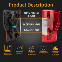 MiKaFex left tail light close-up of clear red lens highlighting durable ABS construction