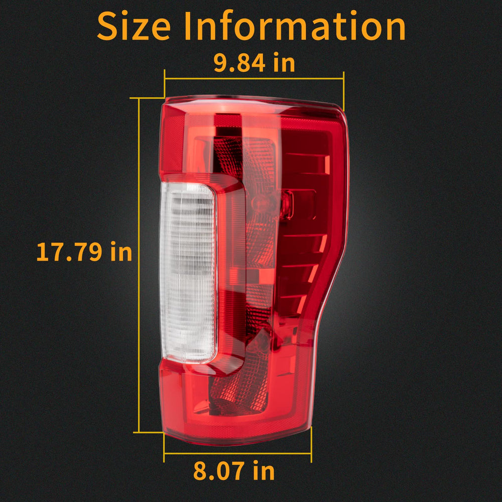 MiKaFex tail light beside ruler showing compact size and accurate fitment