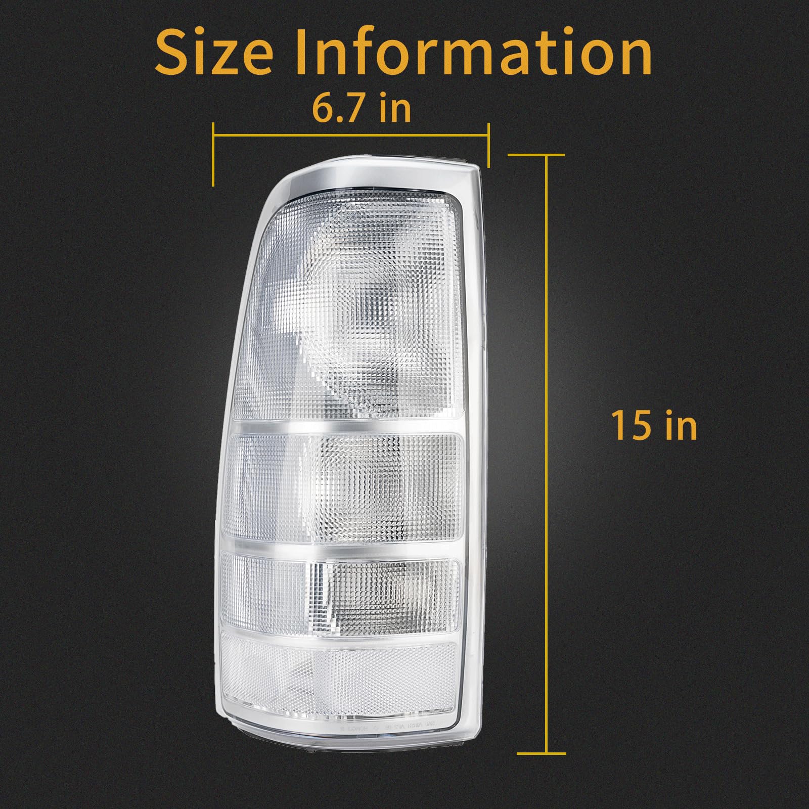MiKaFex tail light lens close-up showing clear lens for improved visibility