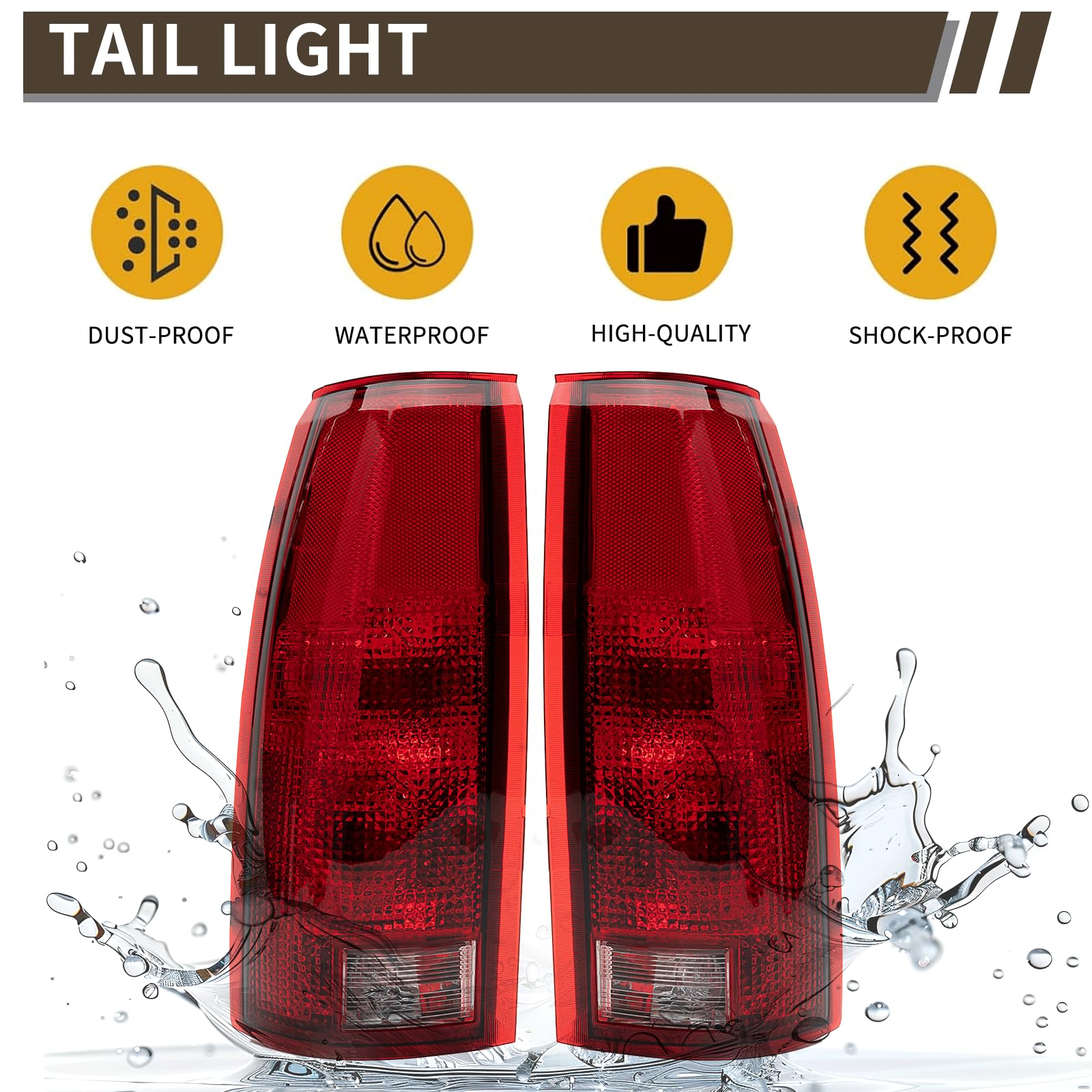 MiKaFex tail light in packaging with label confirming compatible GM part numbers