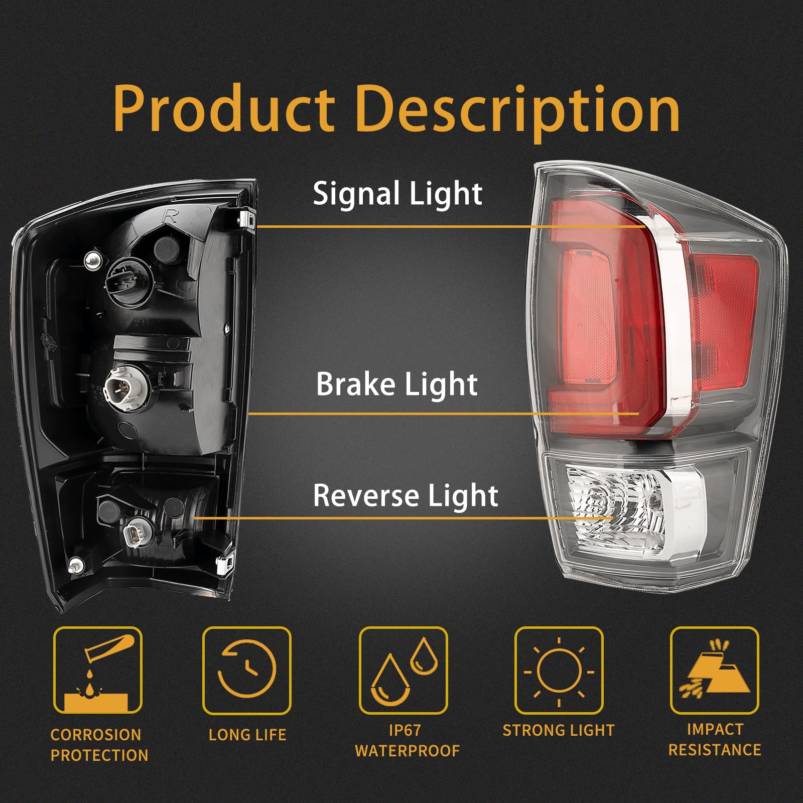 MiKaFex tail light side profile close-up showing fit and durable housing