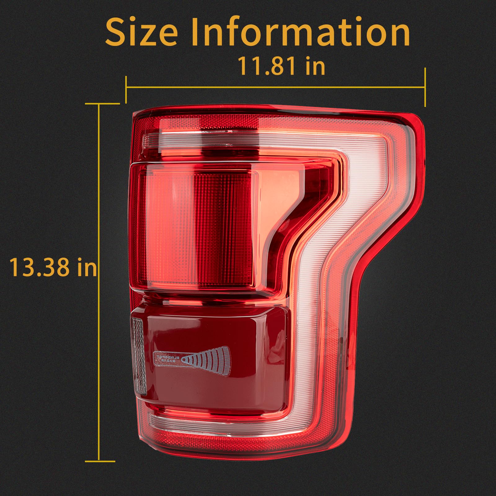 MiKaFex tail light next to ruler for scale and correct size confirmation