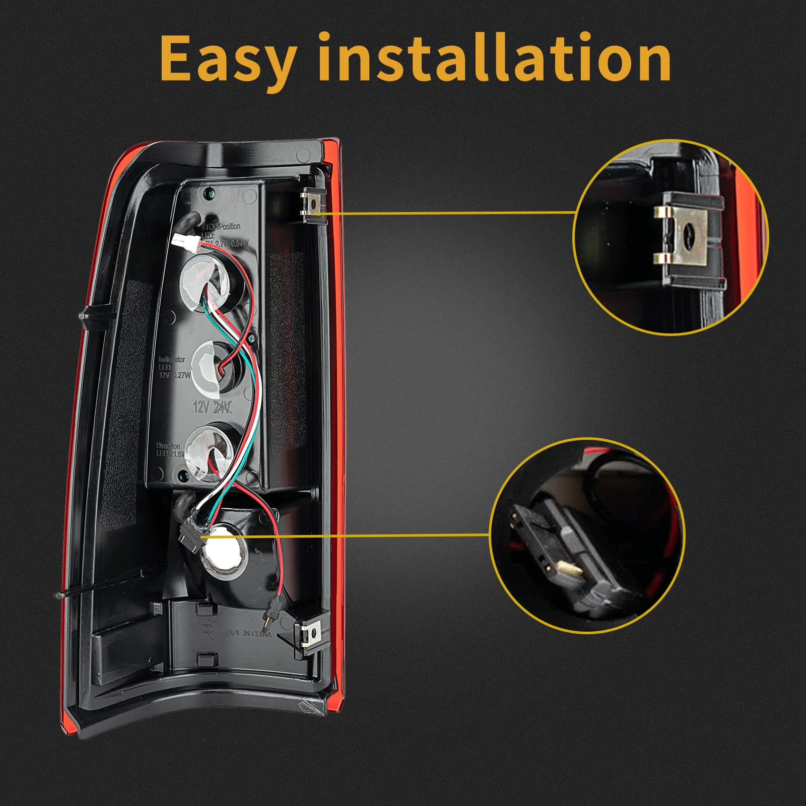 MiKaFex tail light next to ruler showing scale for correct fitment benefit
