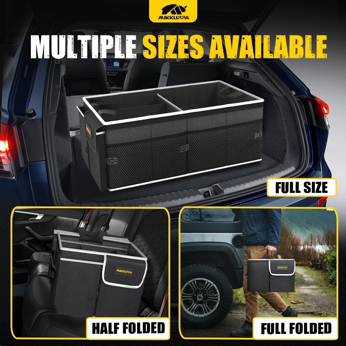 MIKKUPPA folded flat storage showing compact collapse benefit for easy stowing