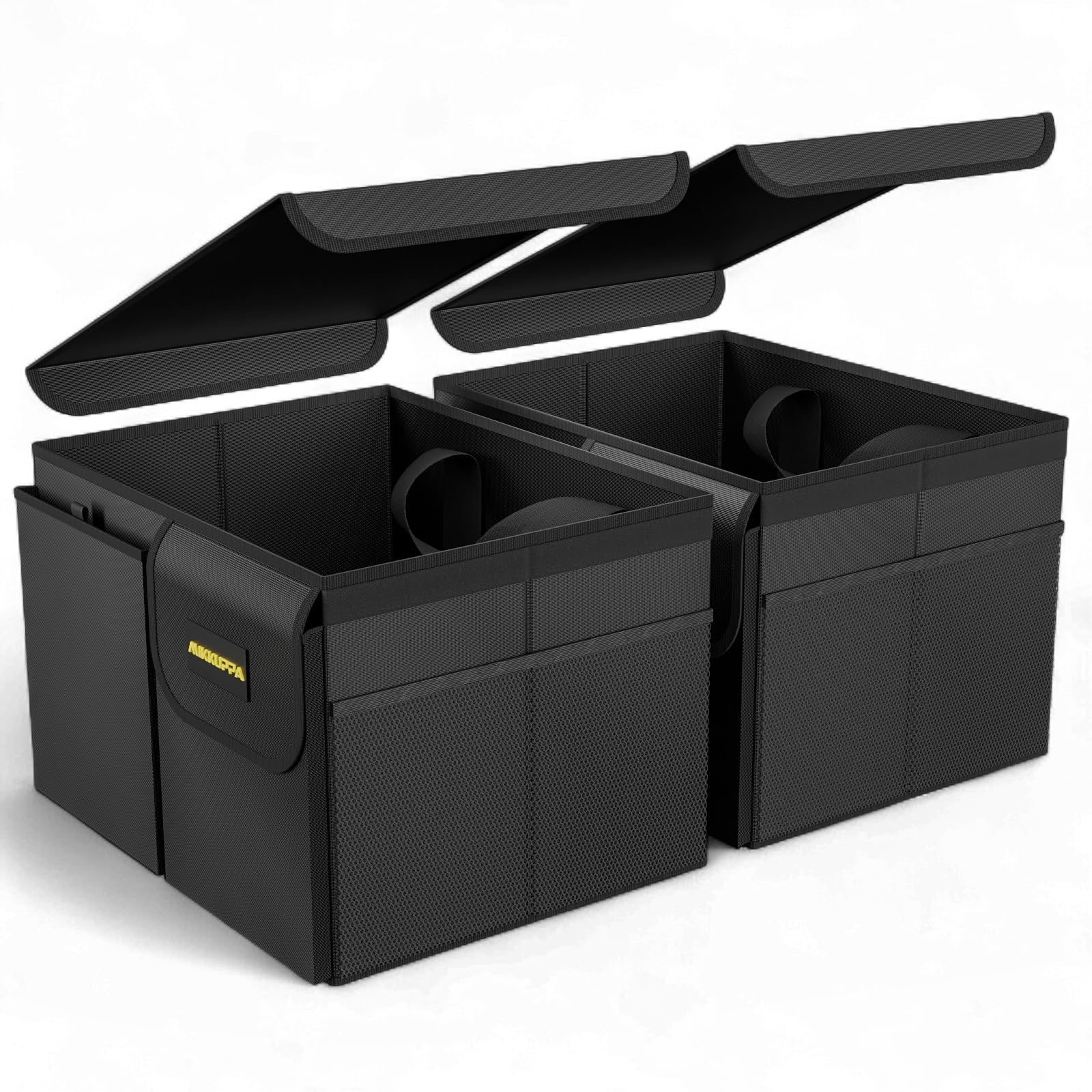 MIKKUPPA front view showing both trunk organizers and room-saving design