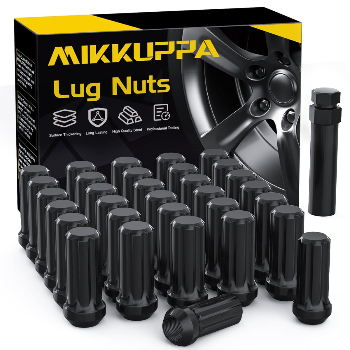 MIKKUPPA front view showing lug nut set and keys for easy identification and purchase