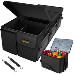 MIKKUPPA front view trunk organizer showing large capacity and neat storage