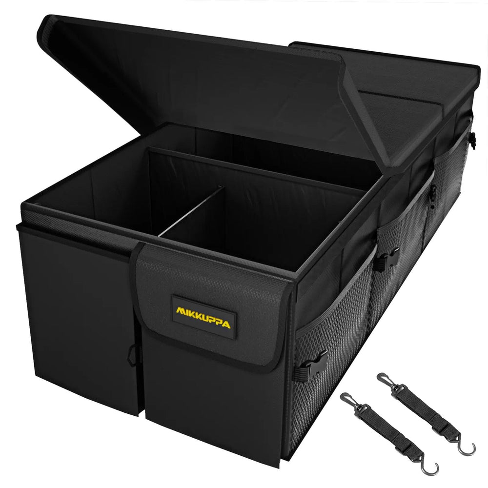 MIKKUPPA front view showing full 95L capacity and organized storage benefit