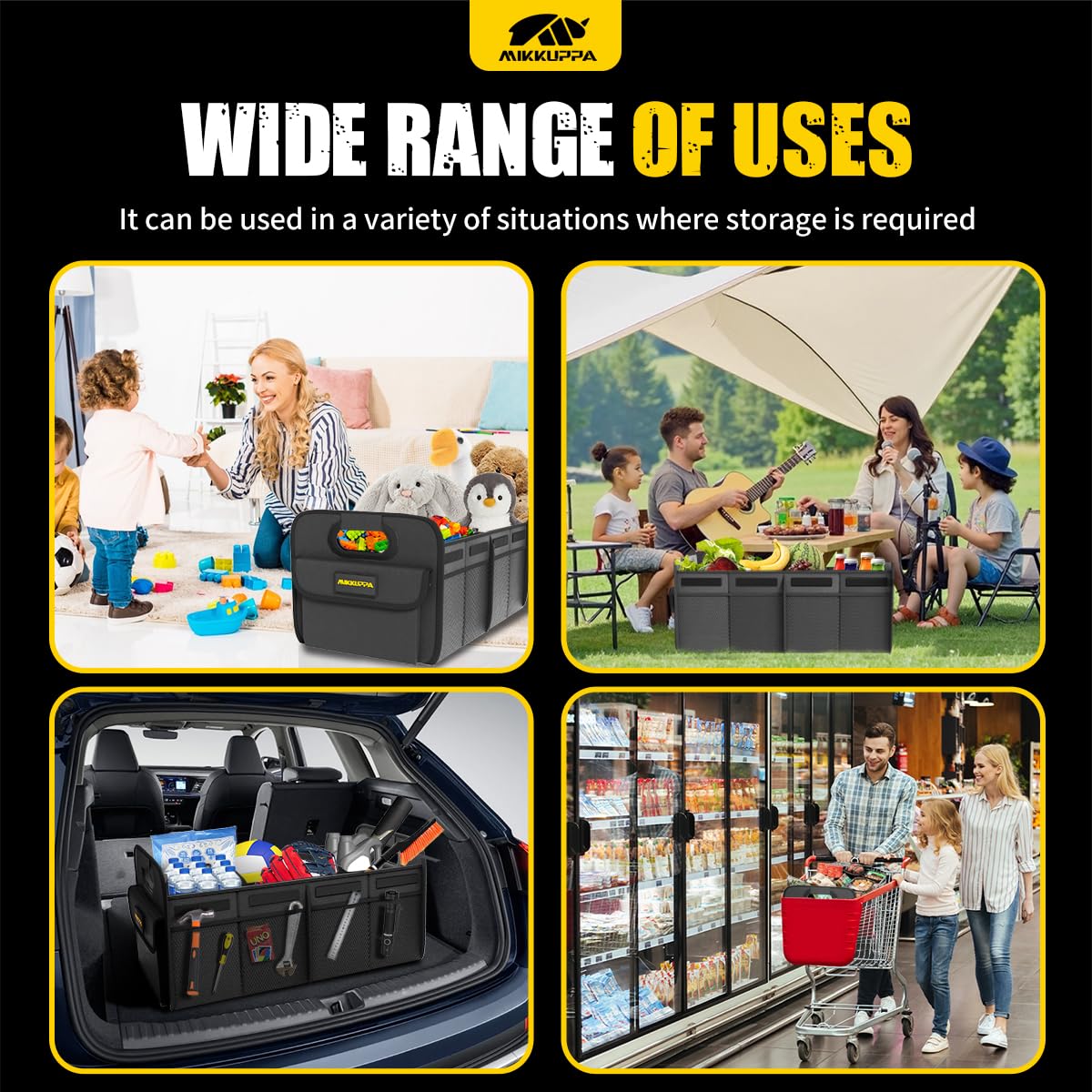 MIKKUPPA installed in SUV trunk demonstrating secure, upright organization
