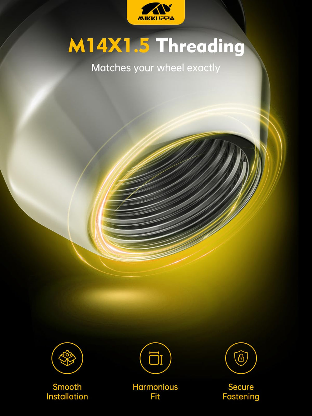 MIKKUPPA lug nut installed on F-150 wheel demonstrating factory match
