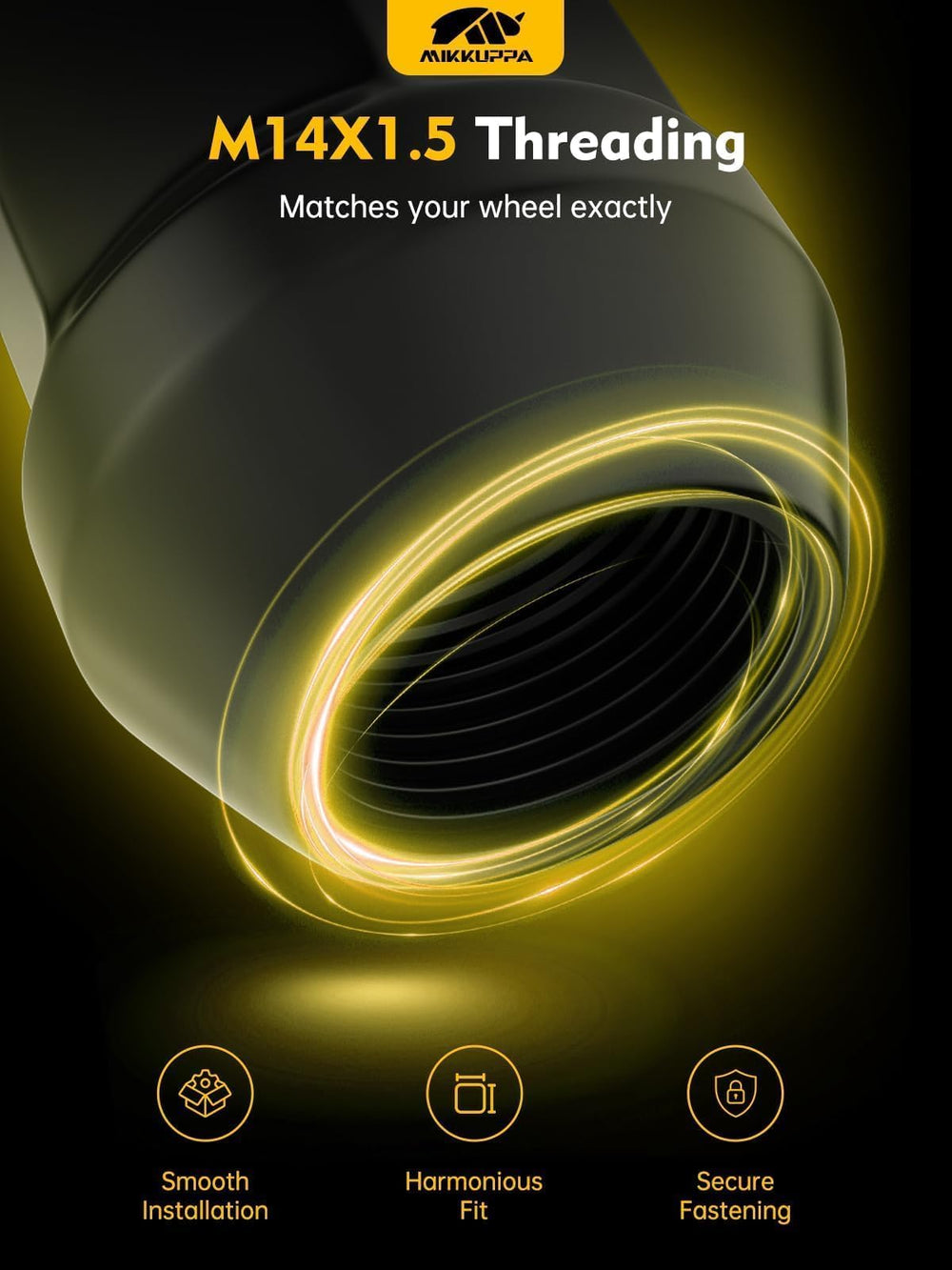 MIKKUPPA lug nut installed on Silverado wheel demonstrating clean finished appearance