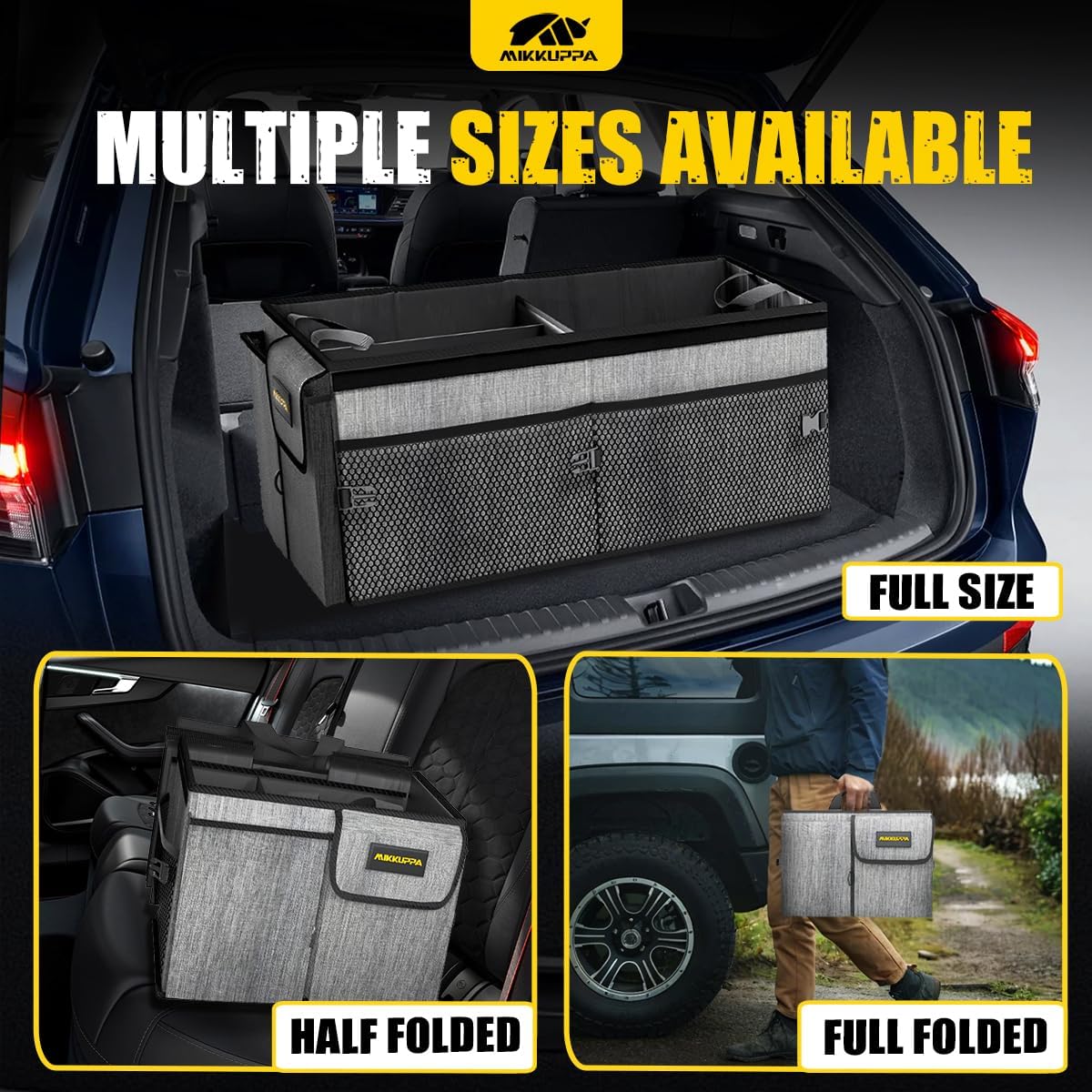 MIKKUPPA placed in SUV trunk showing proper fit and stability