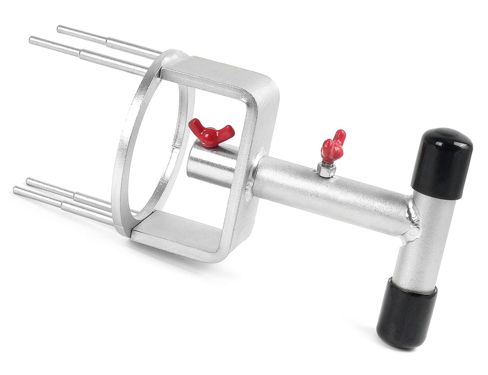 MIKODA tool engagement detail illustrating precise fit to blower motor mounting points for safe removal