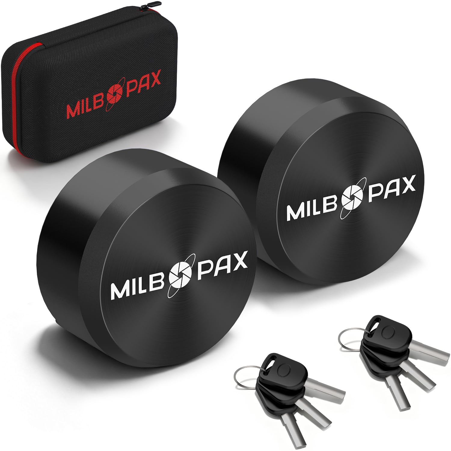 MILBOPAX front view of puck lock showing compact profile and theft resistance