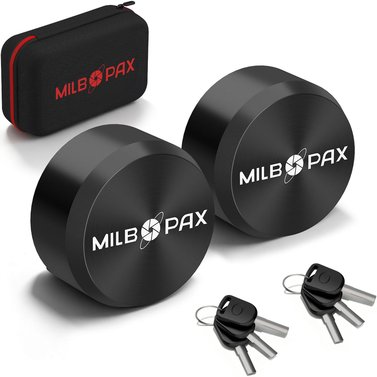 MILBOPAX front view of puck lock showing compact profile and theft resistance