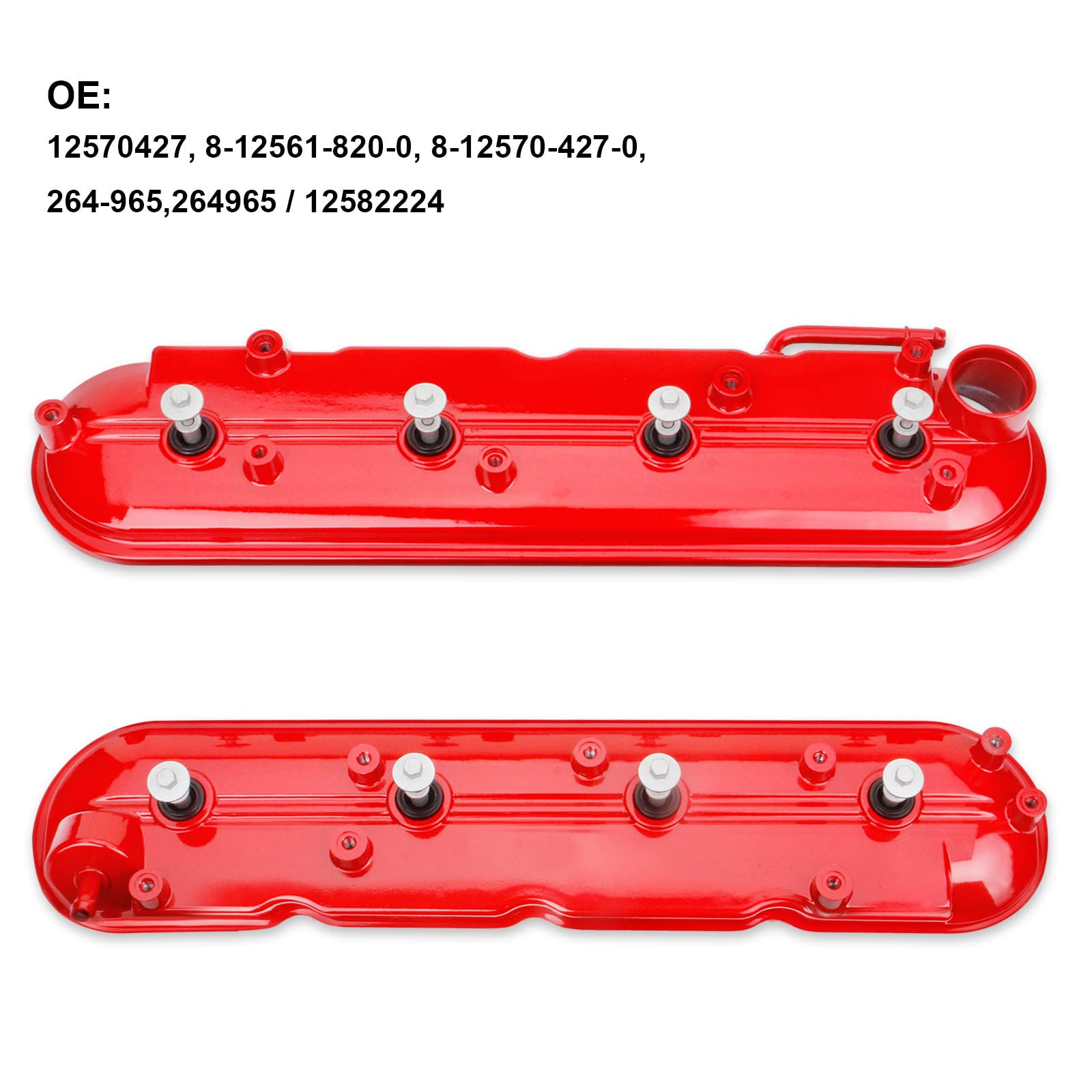 MILIPARTS valve cover beside ruler showing dimensions and accurate OEM-scale fit benefit