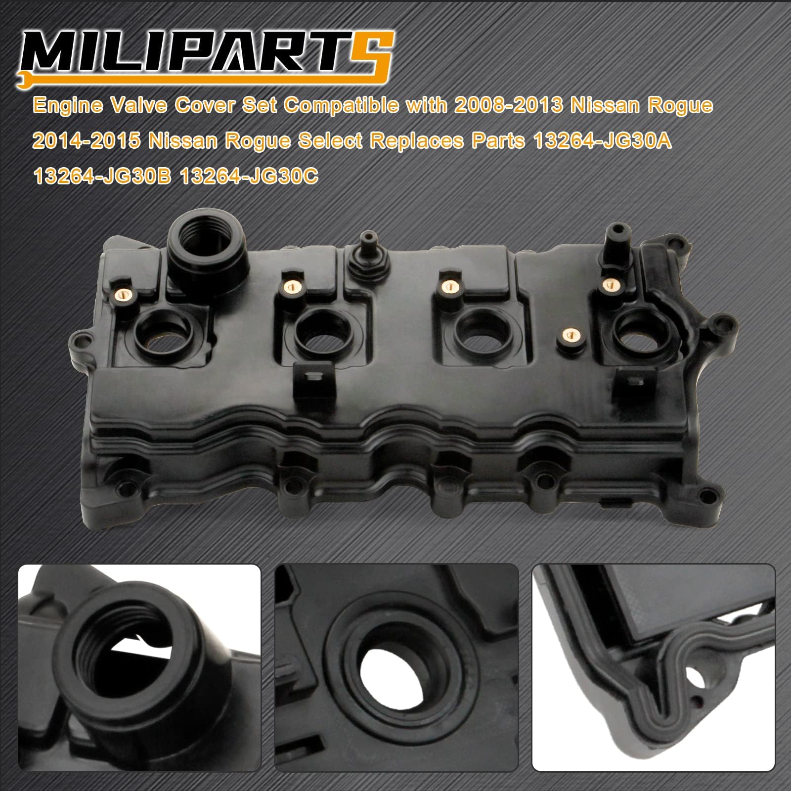 MILIPARTS valve cover side profile illustrating OEM-compatible contours