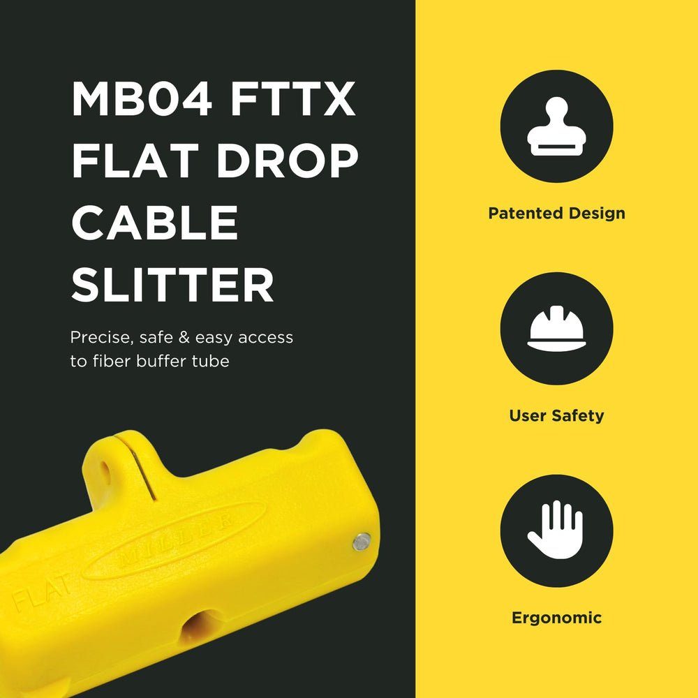 Miller MB04 in use on flat drop cable for fast, even jacket splitting