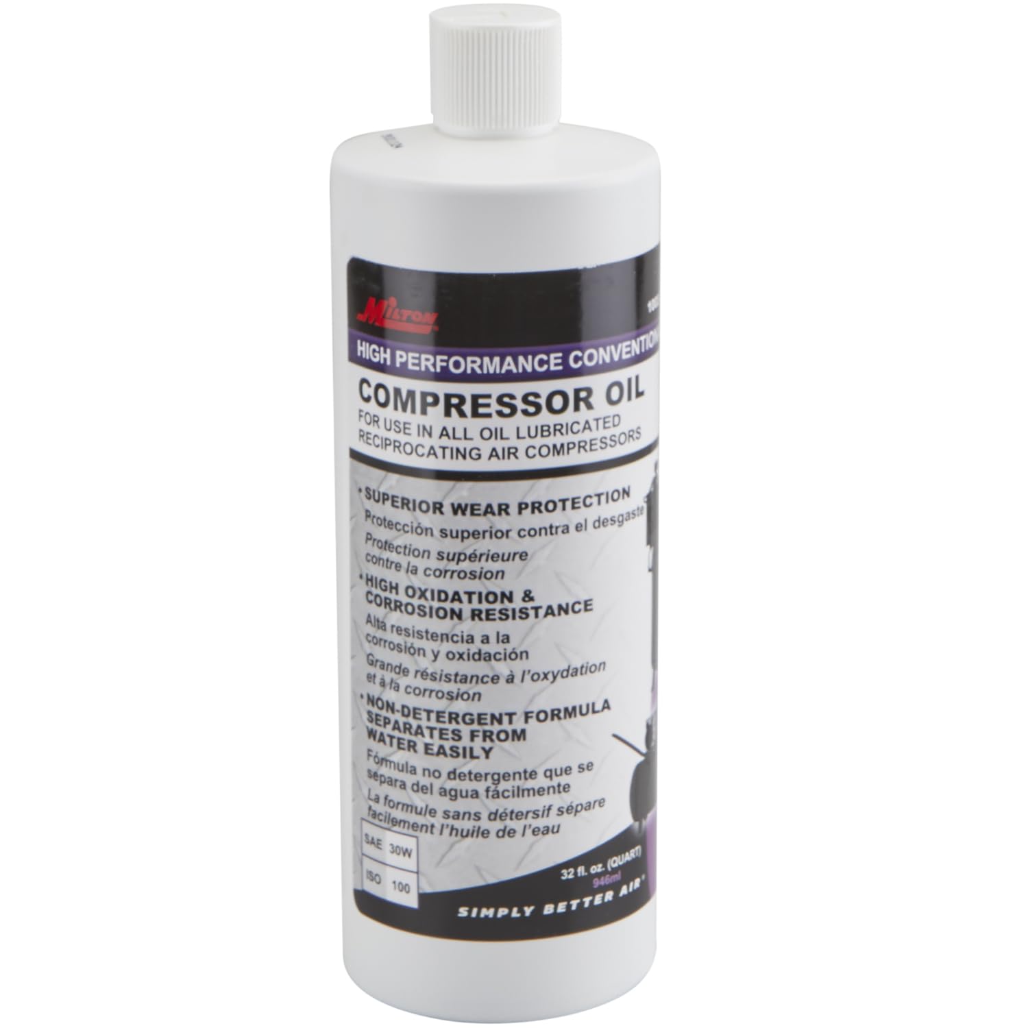 Milton 32 oz bottle front label showing product name and benefits